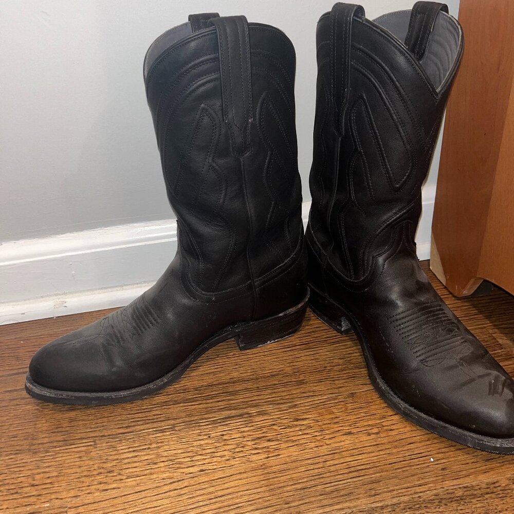 Tecovas Black Waterproof Cowboy Boots- Size 9